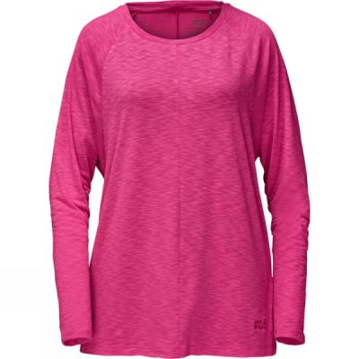 Playeras Jack Wolfskin Travel Longsleeve Mujer - Rosas - Chile AXZ296748